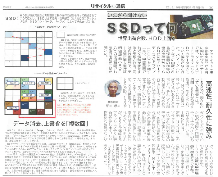 リサイクル通信～いまさら聞けない SSDって何？ 世界出荷台数、HDD上回る～